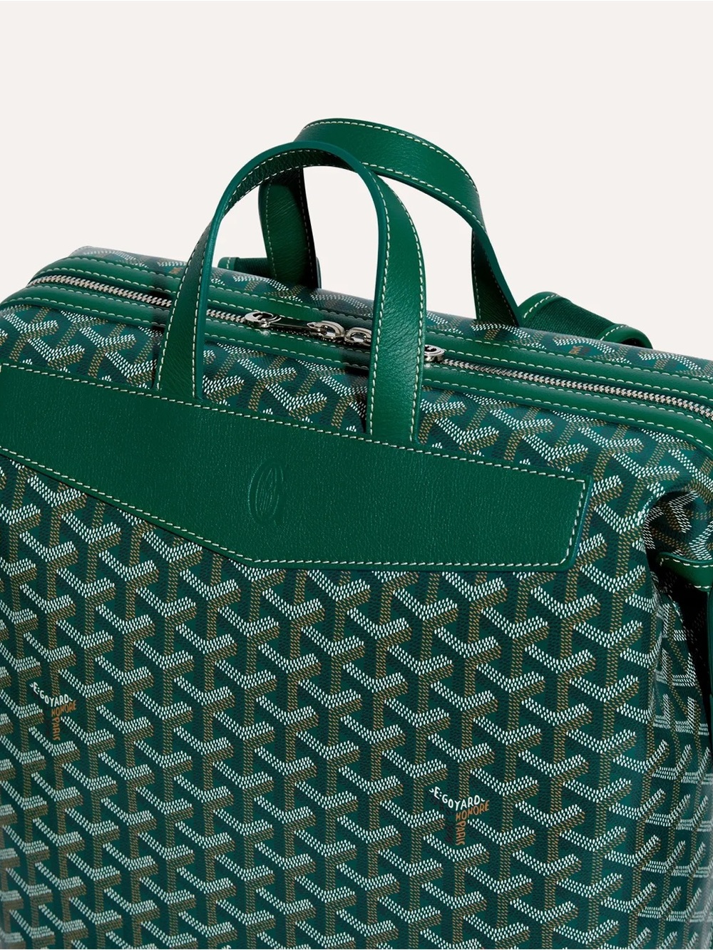Green Patterned Canvas Backpack - Picture 5 of 7